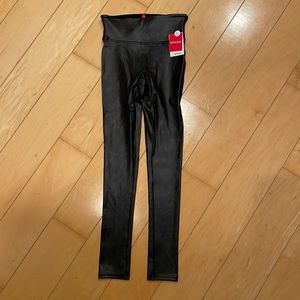 SPANX faux leather leggings. Petite XS.